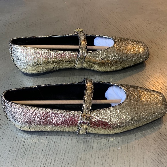 Katy Perry Gold The Evie Glitter Mary Jane Flats - Picture 2 of 5